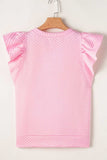 Textured Ruffle Cap Sleeve Top - Trendsi - Flyclothing LLC