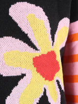 Floral Striped Crew Neck Sweater - Trendsi - Flyclothing LLC