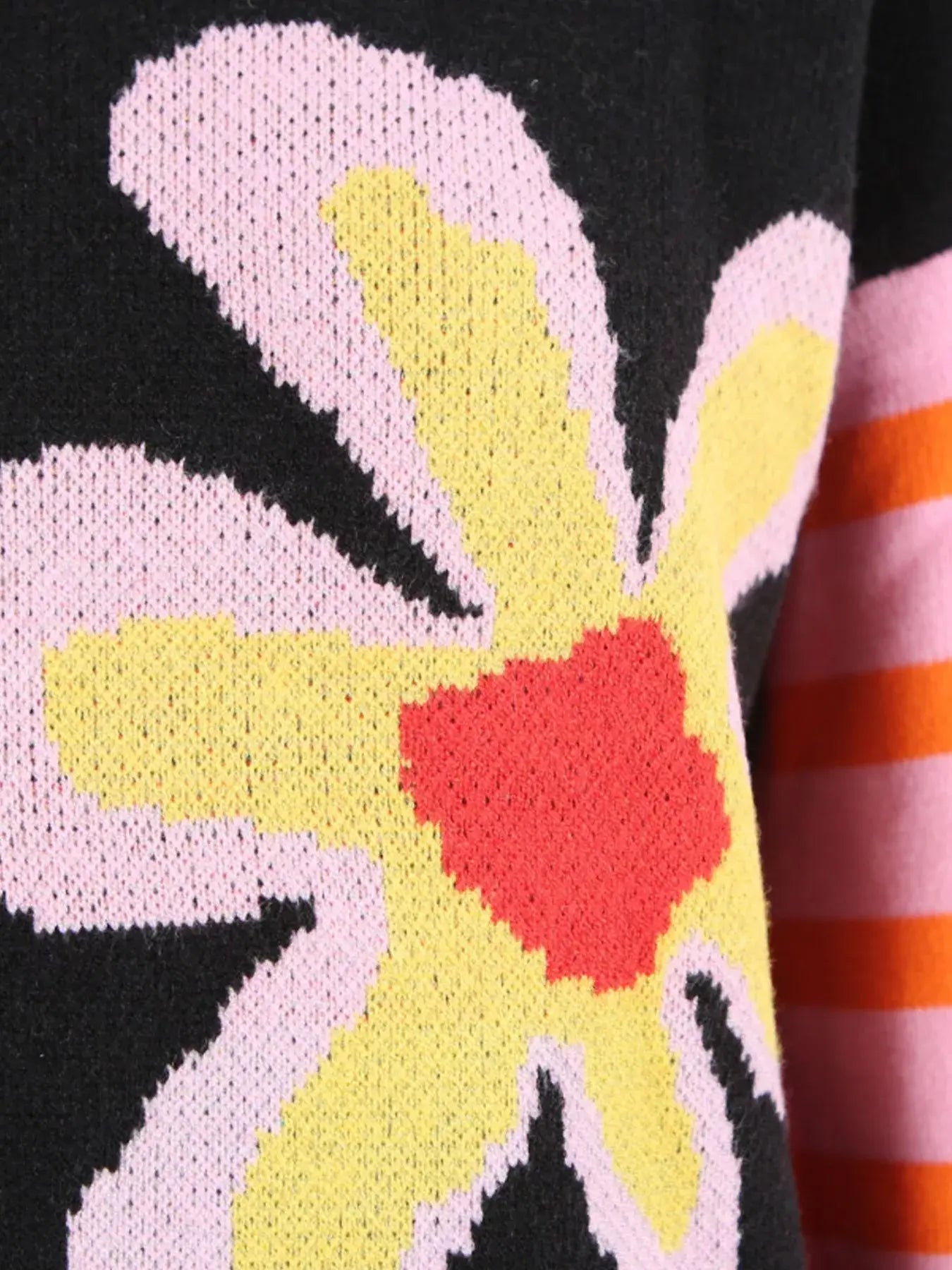 Floral Striped Crew Neck Sweater - Trendsi - Flyclothing LLC