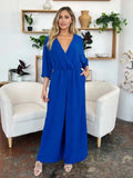 Double Take Full Size Surplice Wide Leg Jumpsuit with Pockets - Trendsi - Flyclothing LLC