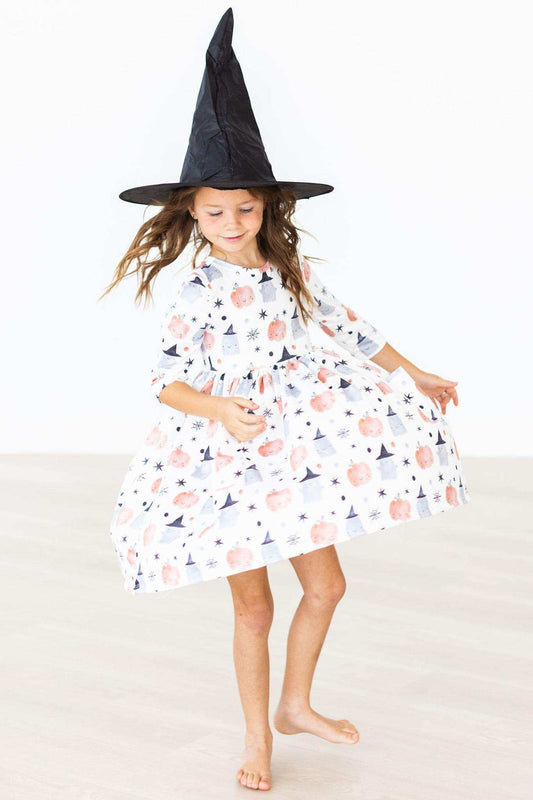 Peek-a-Boo 3/4 Sleeve Pocket Twirl Dress - Mila & Rose ® - Flyclothing LLC