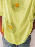 Full Size Flower Round Neck Half Sleeve T-Shirt Plus Size - Trendsi - Flyclothing LLC