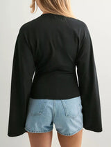 Full Size Long Sleeve Fitted T-Shirt Plus Size - Trendsi - Flyclothing LLC