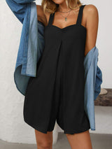 Mandy Sweetheart Neck Wide Strap Romper with Pockets - Trendsi - Flyclothing LLC