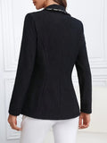 Single-Breasted Lapel Collar Blazer - Trendsi