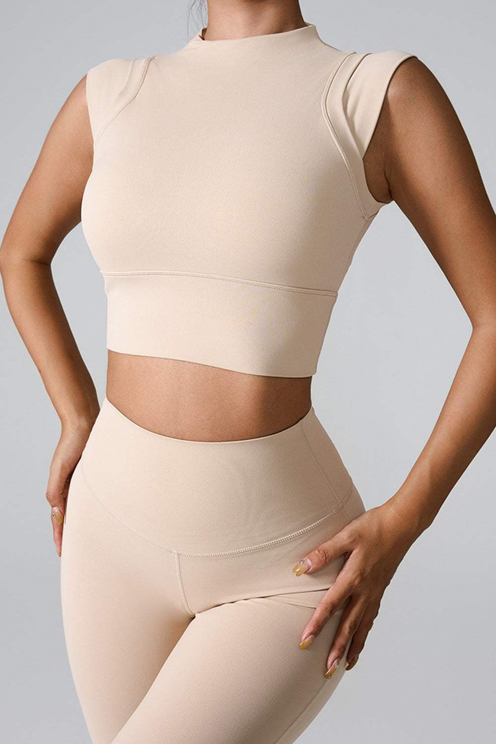 Mock Neck Active Tank - Trendsi - Flyclothing LLC