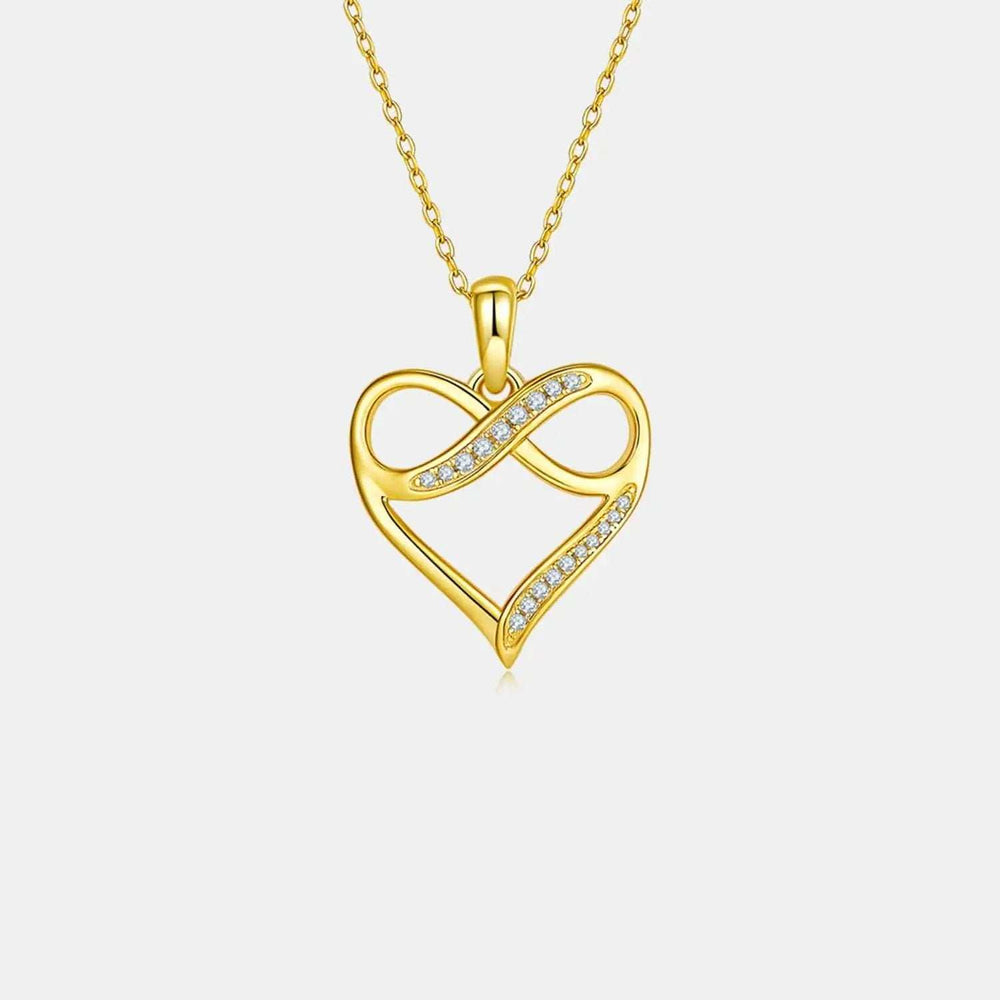 Moissanite 925 Sterling Silver Heart Necklace - Trendsi - Flyclothing LLC
