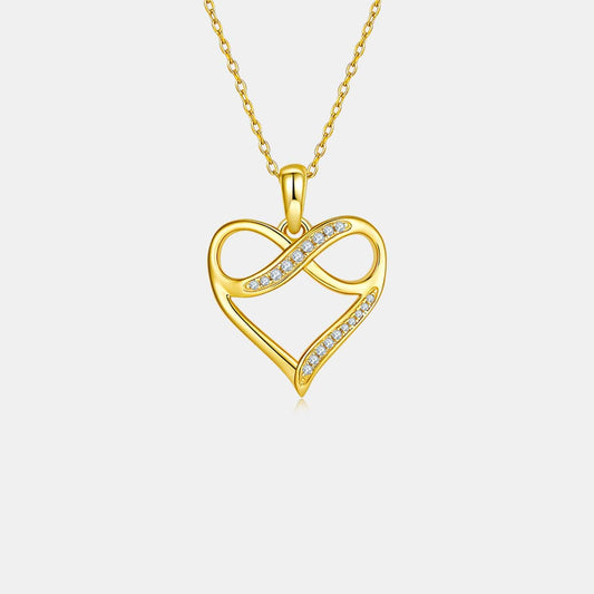 Moissanite 925 Sterling Silver Heart Necklace - Trendsi