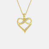 Moissanite 925 Sterling Silver Heart Necklace - Trendsi