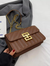 Quilted Flap Chain Shoulder Bag - Trendsi - Flyclothing LLC