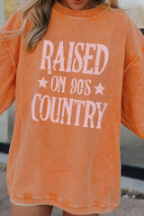 Letter Graphic Round Neck Long Sleeve Sweatshirt - Trendsi - Flyclothing LLC