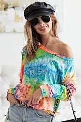 BiBi Tie Dye Soft Knit Jersey T-Shirt - Trendsi - Flyclothing LLC