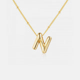 Gold-Plated Letter Pendant Necklace - Trendsi - Flyclothing LLC