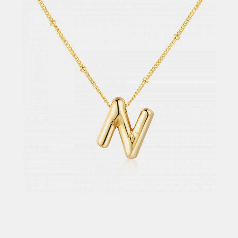 Gold-Plated Letter Pendant Necklace - Trendsi - Flyclothing LLC