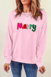 MERRY Round Neck Long Sleeve Sweatshirt - Trendsi - Flyclothing LLC