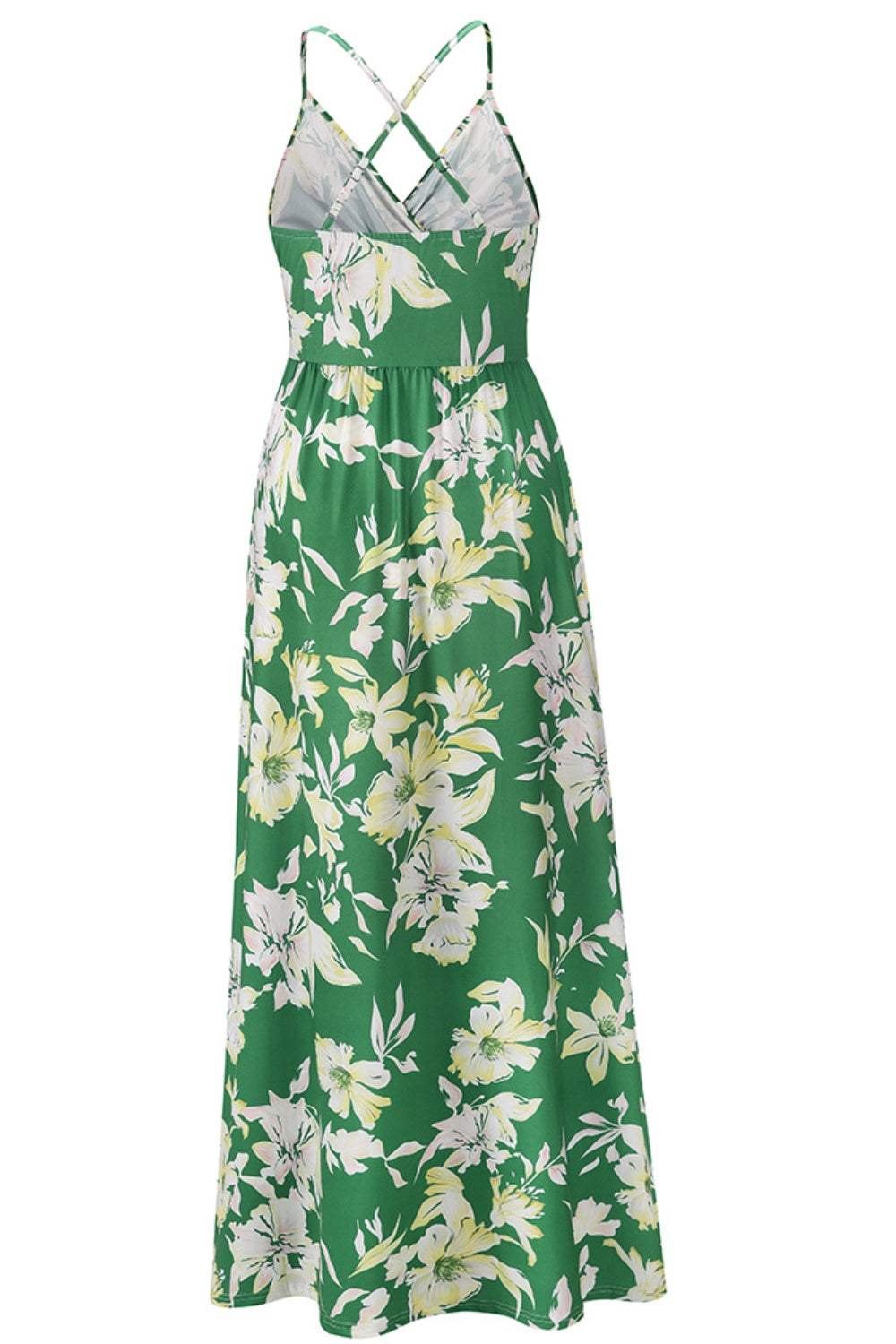Crisscross Printed Surplice Cami Dress - Trendsi - Flyclothing LLC