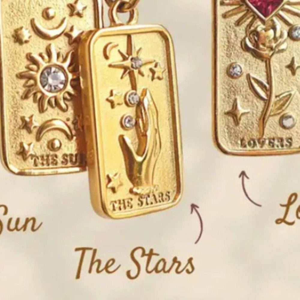 18K Gold-Plated Tarot Card Necklace - Trendsi - Flyclothing LLC