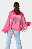Fringed Zip Up Fleece Jacket - Trendsi - Flyclothing LLC