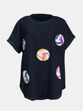 Sequin Round Neck Short Sleeve T-Shirt - Trendsi - Flyclothing LLC