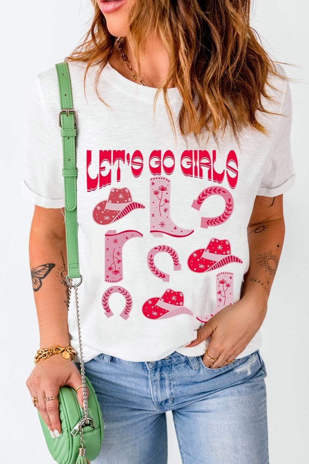 Graphic Round Neck Short Sleeve T-Shirt - Trendsi - Flyclothing LLC