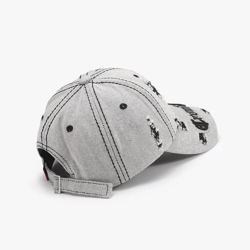 Distressed Letter Embroidered Baseball Cap - Trendsi - Flyclothing LLC