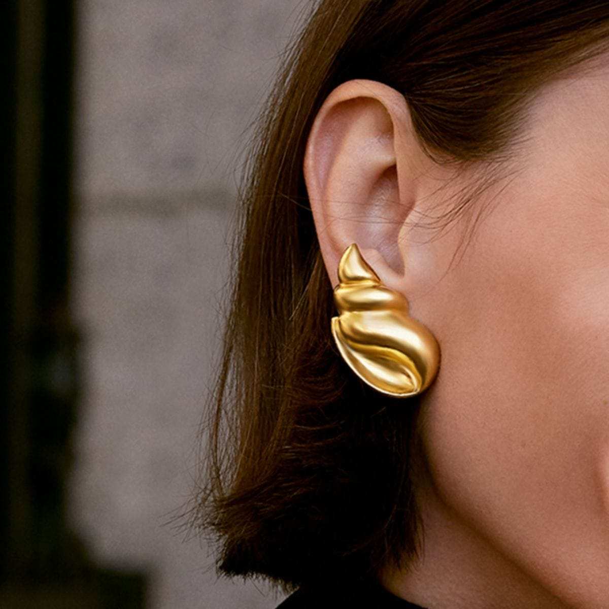 18K Gold-Plated Conch Earrings - Trendsi - Flyclothing LLC