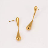 18K Gold-Plated Teardrop Drop Earrings - Trendsi - Flyclothing LLC