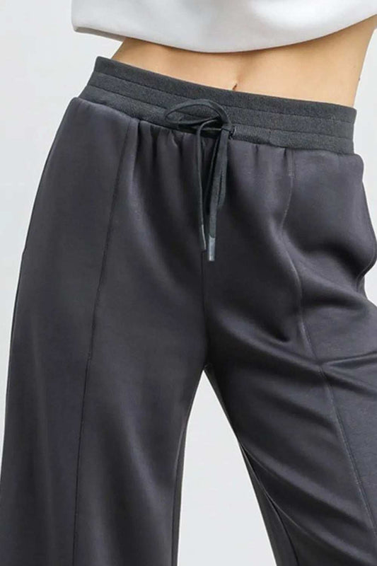 Umgee Drawstring Wide Leg Cropped Pants - Trendsi - Flyclothing LLC