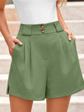 Two Button Wide Waistband Shorts - Trendsi - Flyclothing LLC