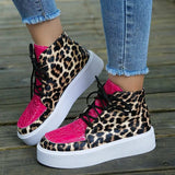 PU Leather Leopard Platform Sneakers - Trendsi - Flyclothing LLC