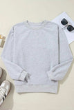 Round Neck Long Sleeve Sweatshirt - Trendsi - Flyclothing LLC