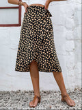 Tied Slit Printed Skirt - Trendsi - Flyclothing LLC