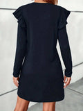 Ruffled Round Neck Long Sleeve Mini Dress - Trendsi - Flyclothing LLC