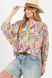 SAGE + FIG Button Down Floral Shirt - Trendsi