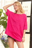 ADORA Drop Shoulder Loose Fit Knit Tunic Top - Trendsi