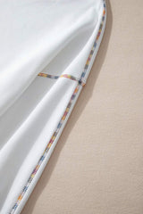 Rainbow Trim Round Neck Long Sleeve Sweatshirt - Trendsi - Flyclothing LLC