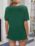 Lace Short Sleeve T-Shirt - Trendsi - Flyclothing LLC