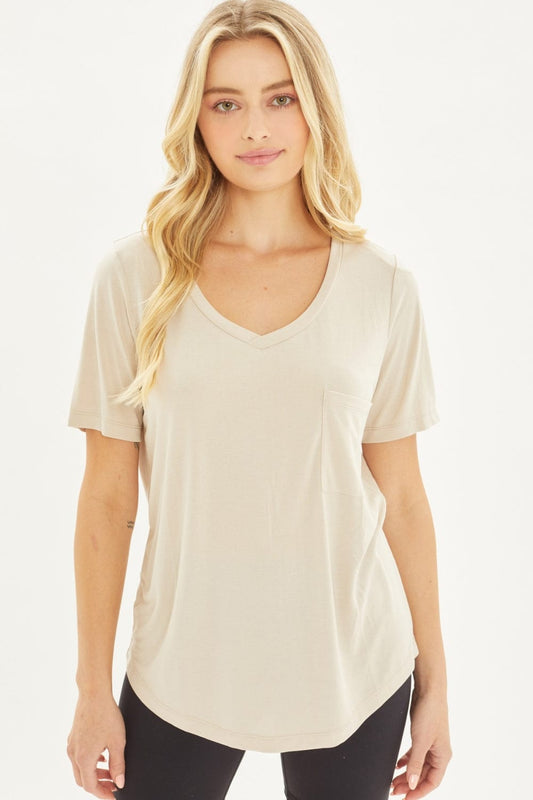 Love Tree V-Neck Short Sleeve T-Shirt - Trendsi