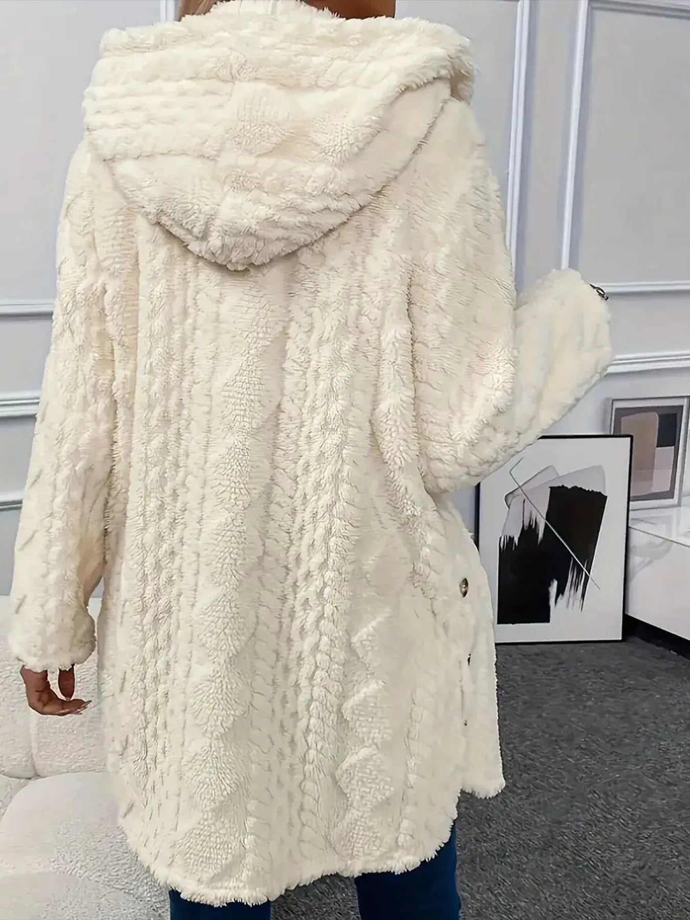 Faux Fur Teddy Coat with Button Front - Trendsi - Flyclothing LLC
