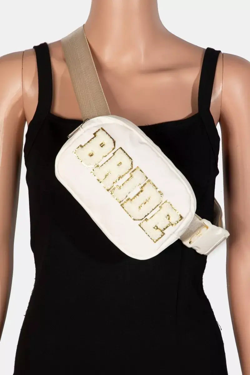 Fame Fuzzy Glitter Bride Crossbody Bag - Trendsi - Flyclothing LLC