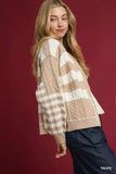 Umgee Cable-Knit Stripe Button-Up Cardigan - Trendsi - Flyclothing LLC