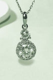 1 Carat Moissanite 925 Sterling Silver Pendant Necklace - Trendsi