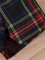 Children's Ribbed Knit Top & Plaid Skirt Set - Trendsi - Flyclothing LLC