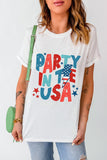 Letter Graphic Round Neck Short Sleeve T-Shirt - Trendsi