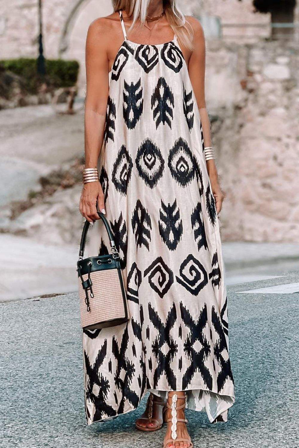 Printed Spaghetti Strap Cami Dress - Trendsi - Flyclothing LLC