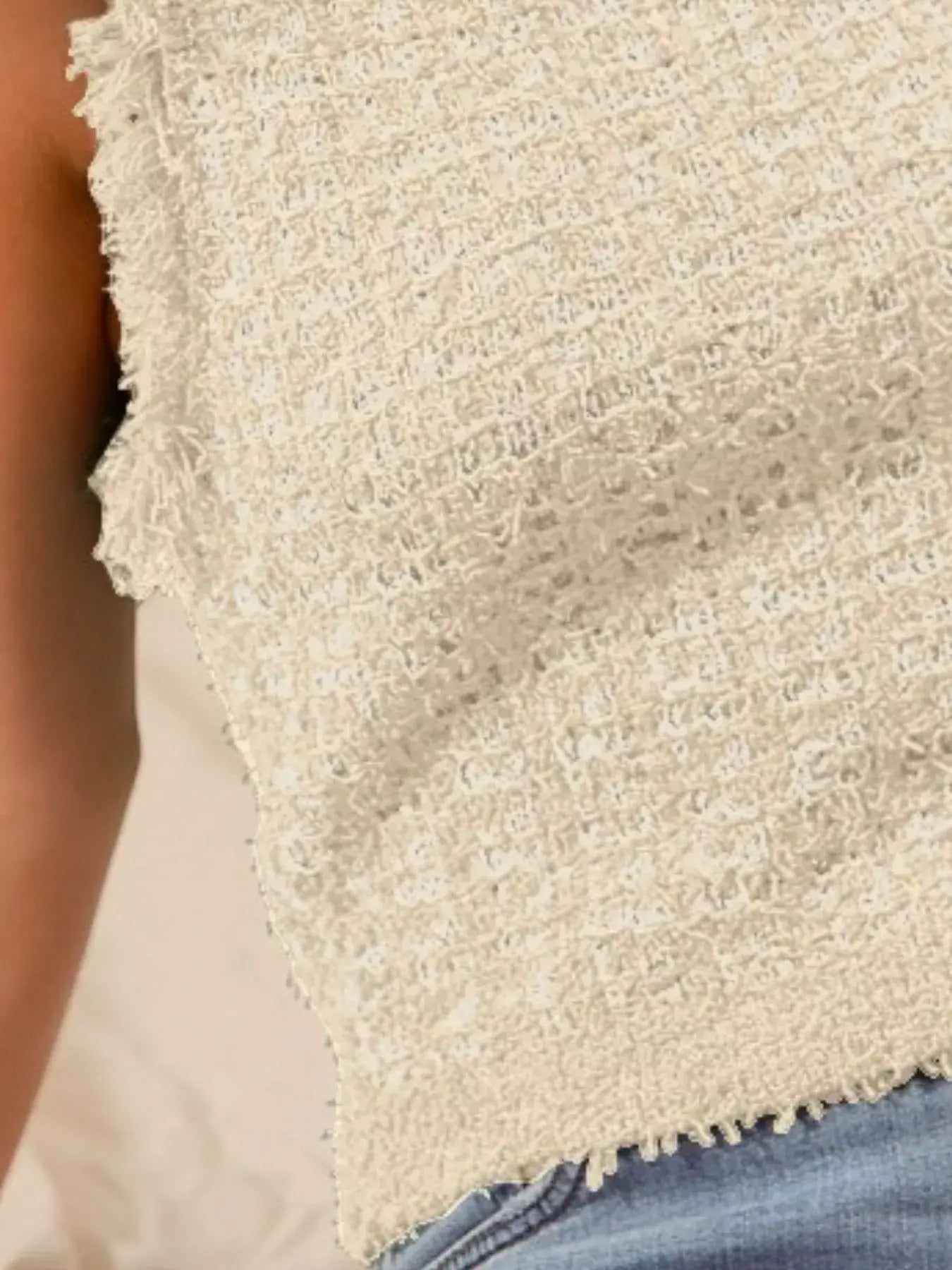 SO ME Tweed Knit Sweater Vest Top - Trendsi - Flyclothing LLC