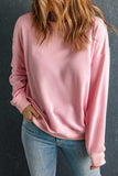 Round Neck Dropped Shoulder Sweatshirt - Trendsi - Flyclothing LLC