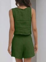 Square Neck Tank and Shorts Set - Trendsi - Flyclothing LLC