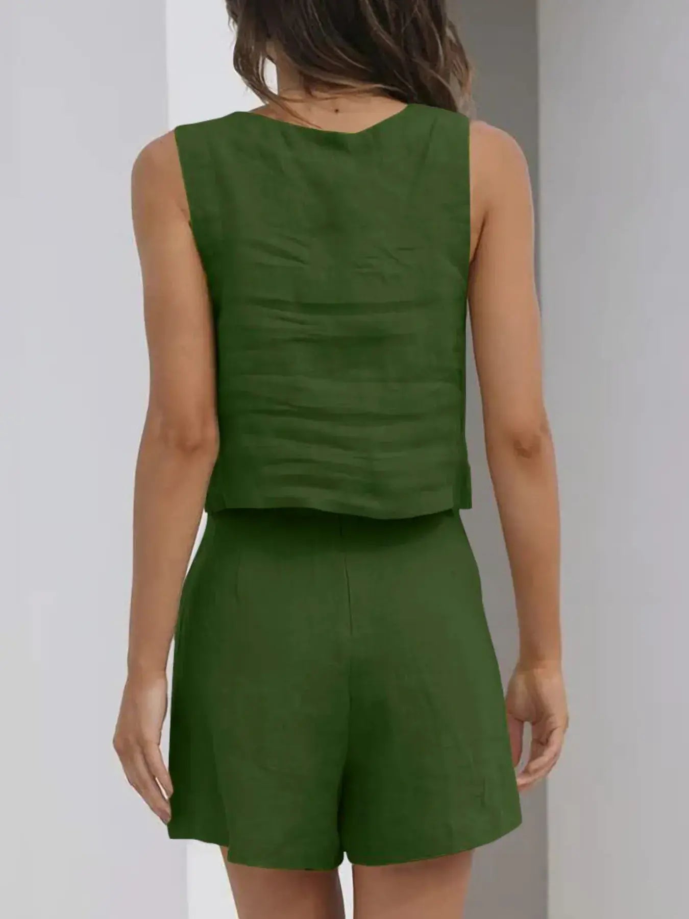 Square Neck Tank and Shorts Set - Trendsi - Flyclothing LLC
