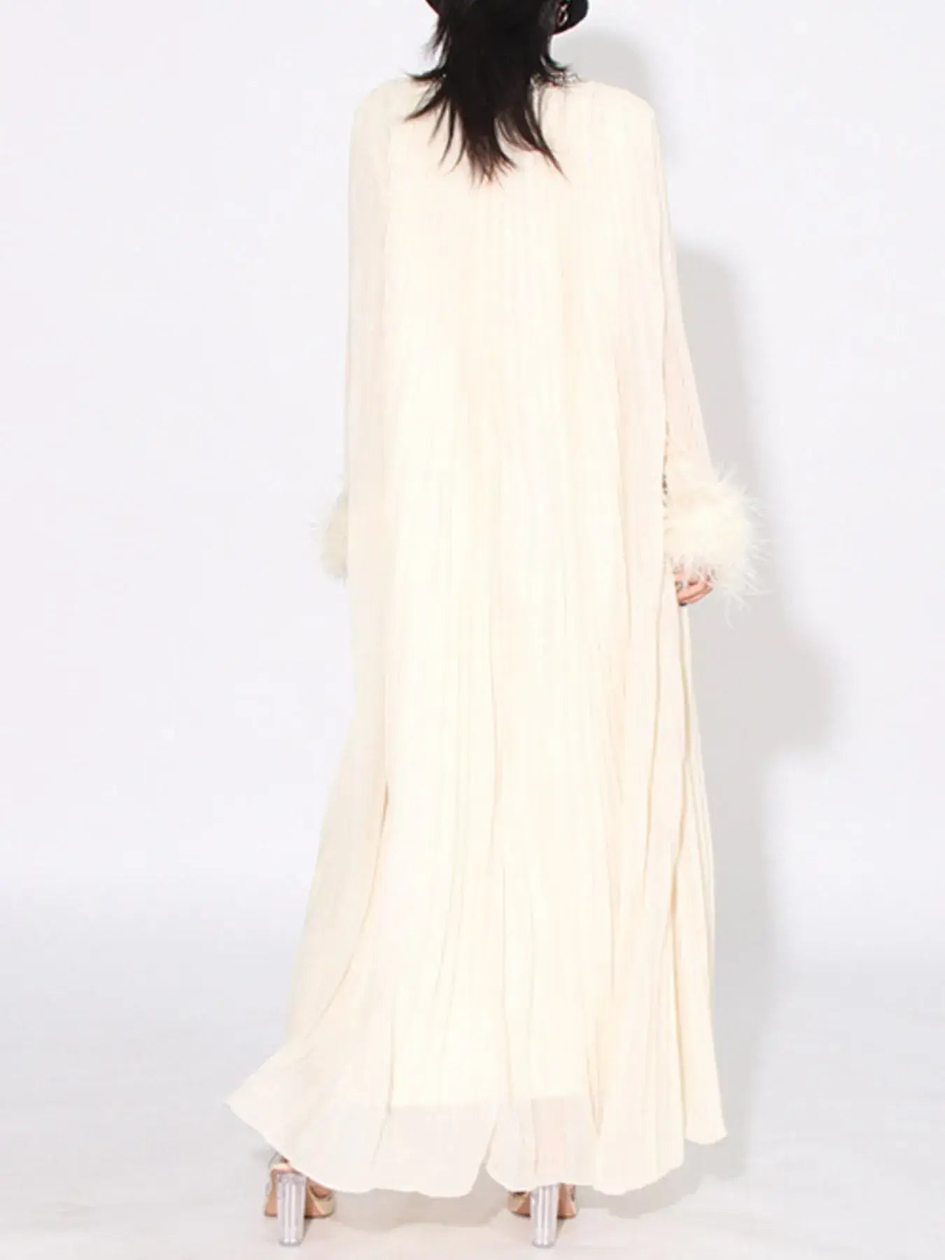 Rhinestone Long Sleeve Maxi Dress - Trendsi - Flyclothing LLC